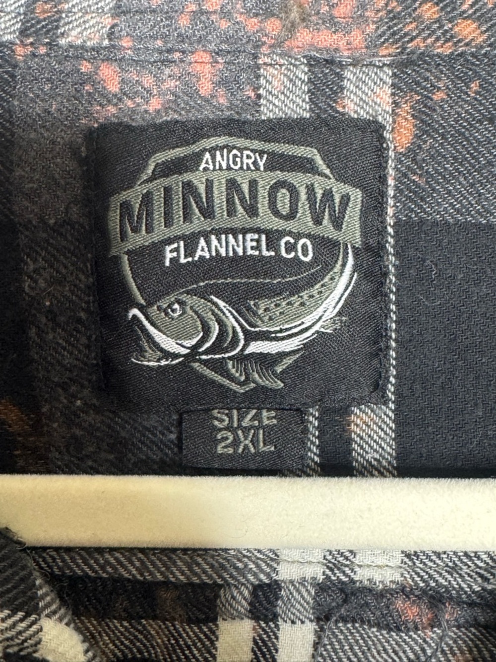 Angry Minnow Mens Brushed Flannel Skeleton Indian Plaid Button Down Shirt 2XL - Picture 4 of 10